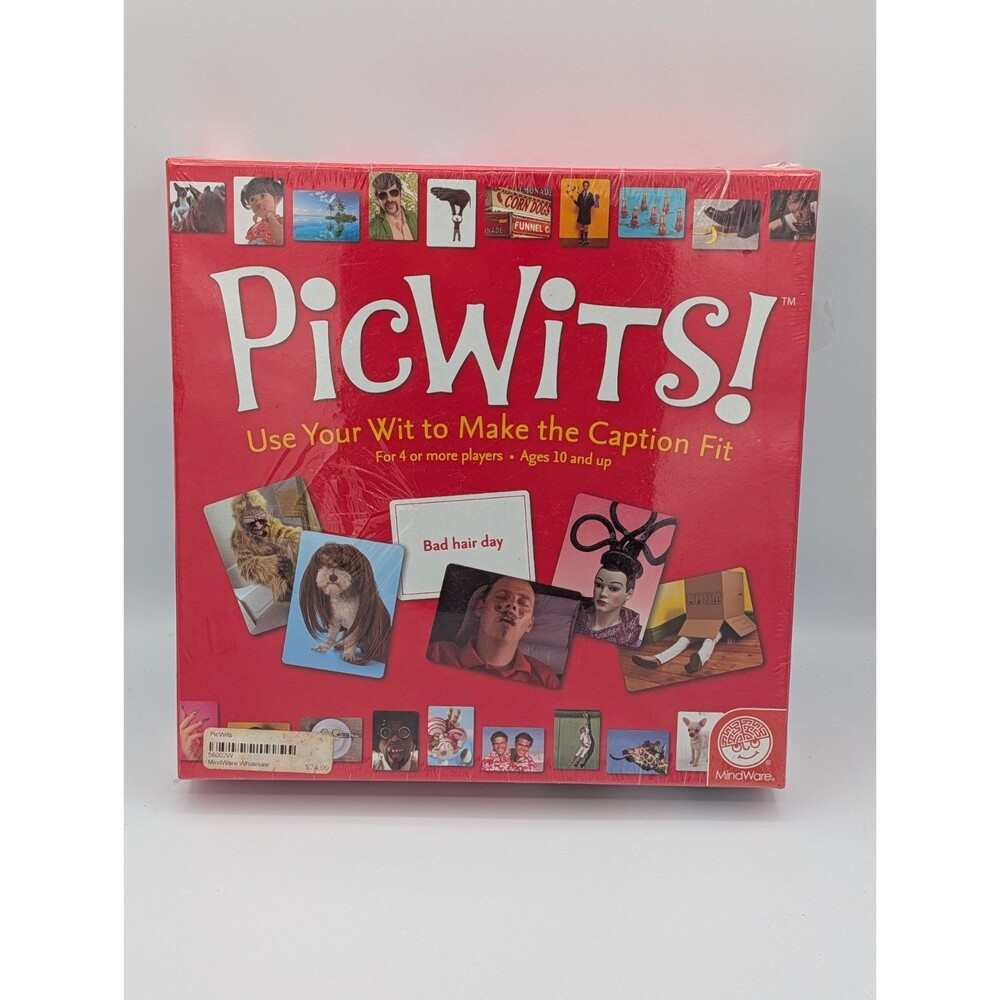 PicWits! Party Game MindWare New Sealed Caption Picture Game
